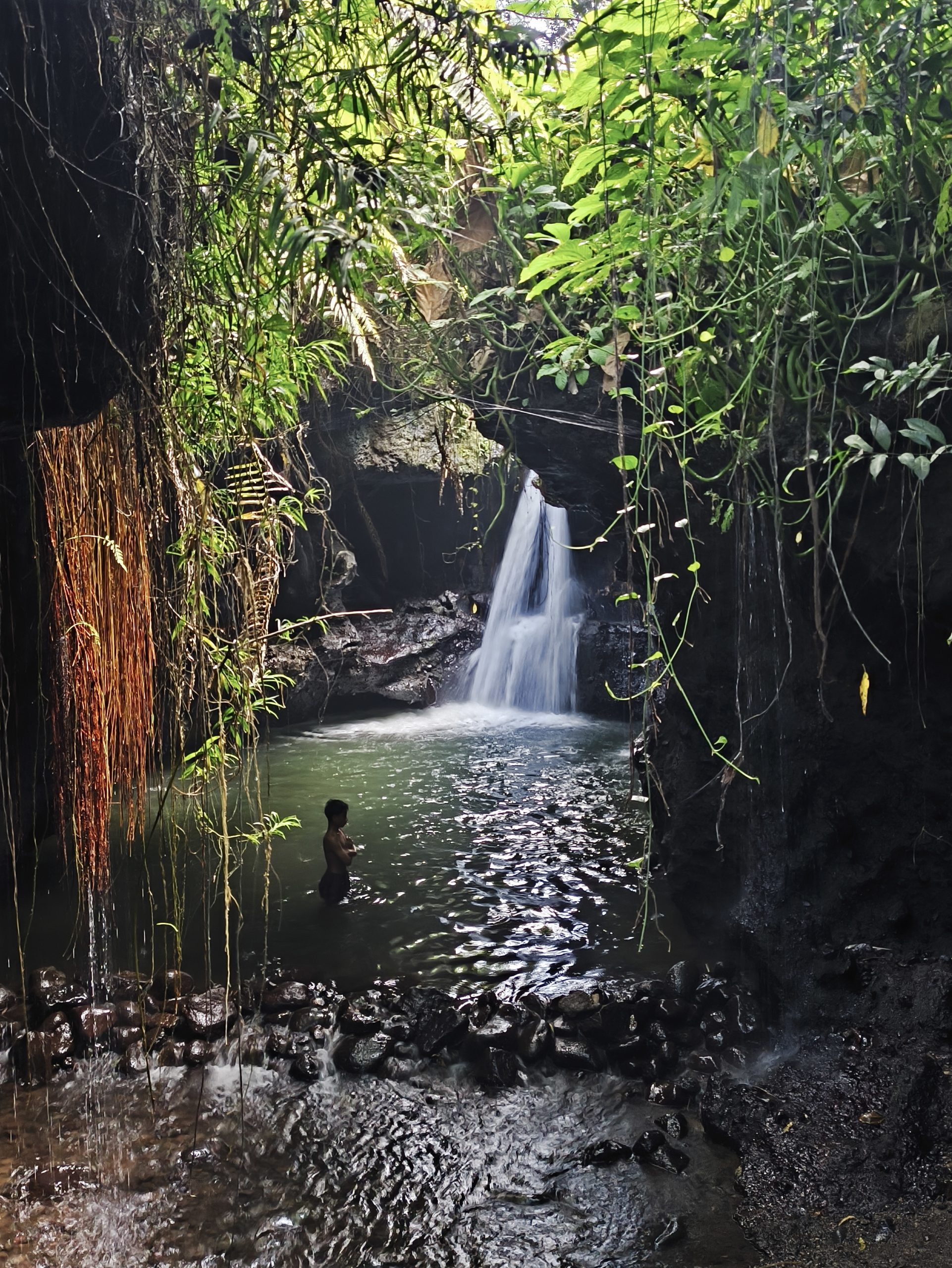 Hidden waterfall in Tetebatu Lombok