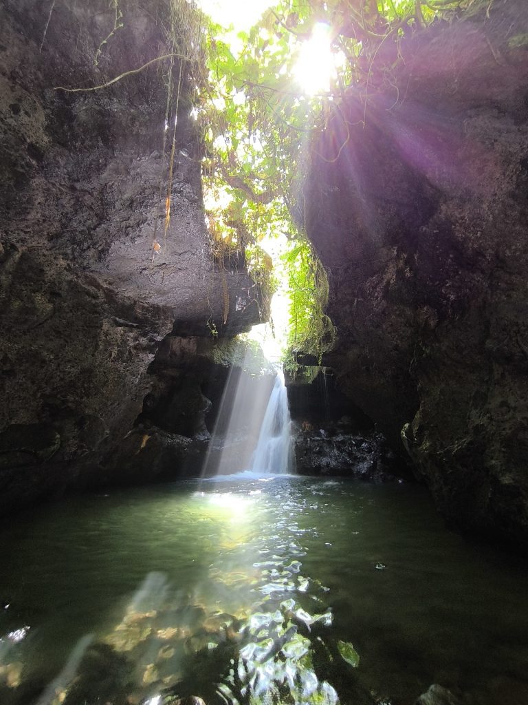 Sarang Walet Waterfall with natural pool in Tetebatu, Lombok